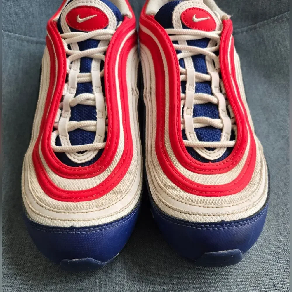 Nike Air Max 97 USA Red White Blue Sneakers Youth Size 7Y